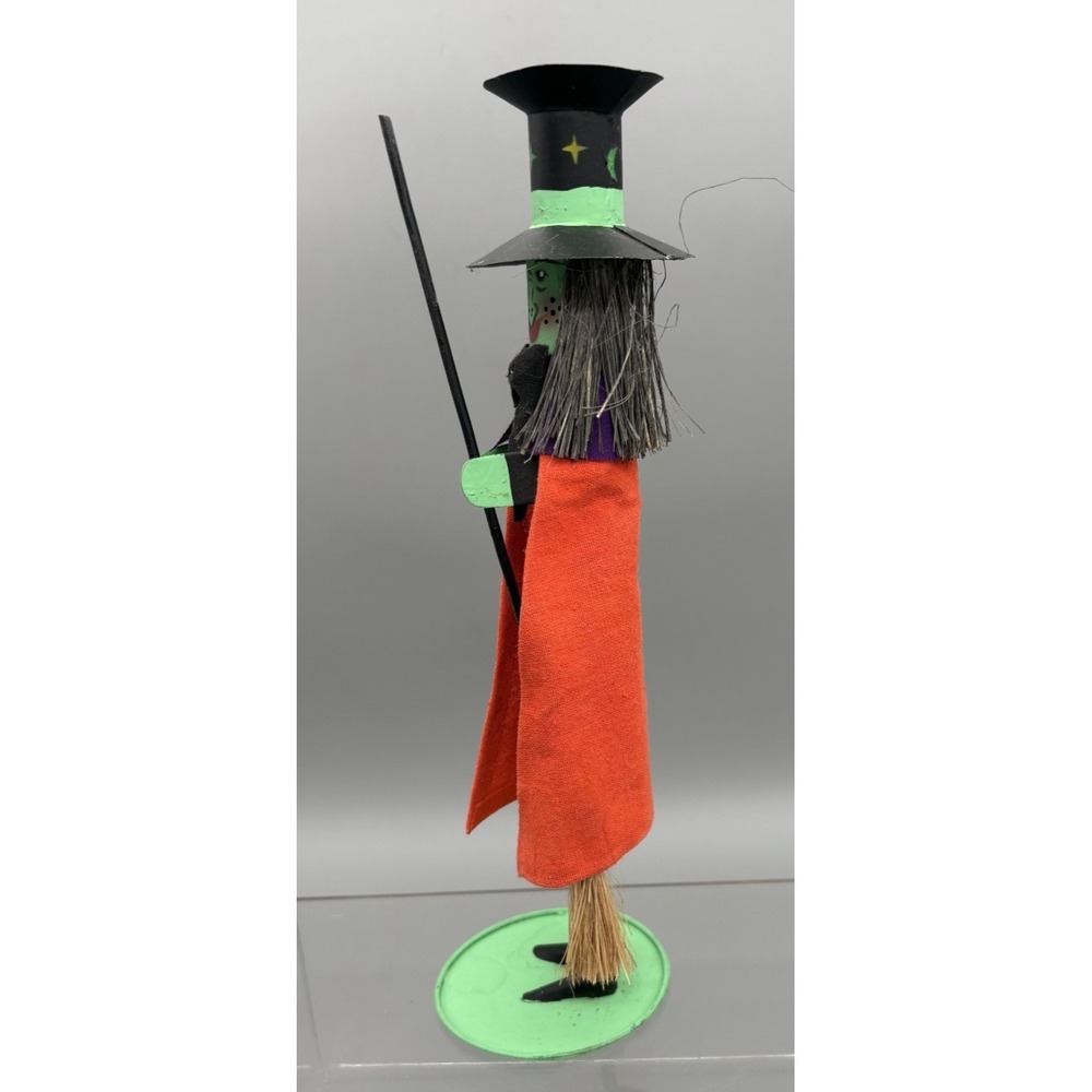 Vintage Witch Candle Stick Holder Halloween Handmade 11" RARE‎ Unique Decor - Picture 3 of 16